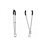 KINK - THIN NIPPLE CLAMPS WITH THICK CHAIN 30 CM - KINK NIPPLE GRIP -…