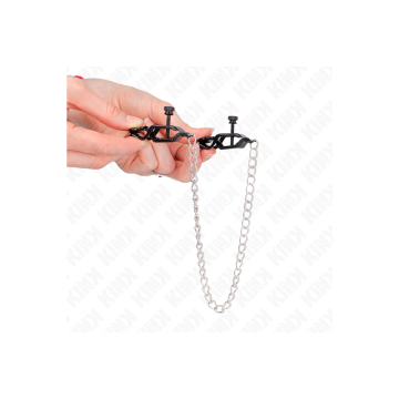 KINK - FLACHE KETTE NIPPELKLEMMEN SILBER 30 CM - KINK NIPPLE GRIP - S…