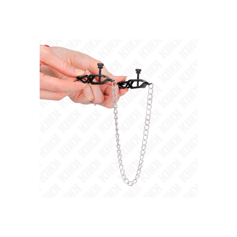 KINK - FLAT CHAIN NIPPLE CLAMPS SILVER 30 CM - KINK NIPPLE GRIP - Sad…