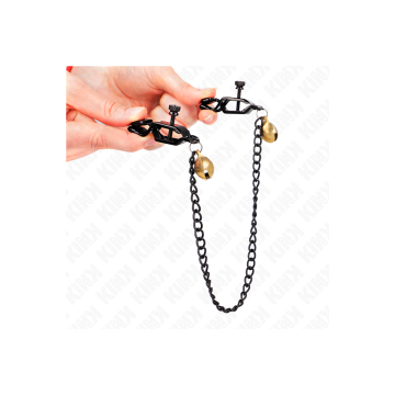 KINK - PINCES À METON CHAÎNE PLATE ET CLOCHE ARGENT 30 CM - KINK NIPP…