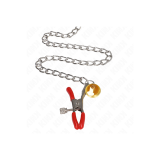 KINK - BELL TRIPLE NIPPLE AND CLIT CLAMPS RED WITH CHAIN 30 CM - KINK…