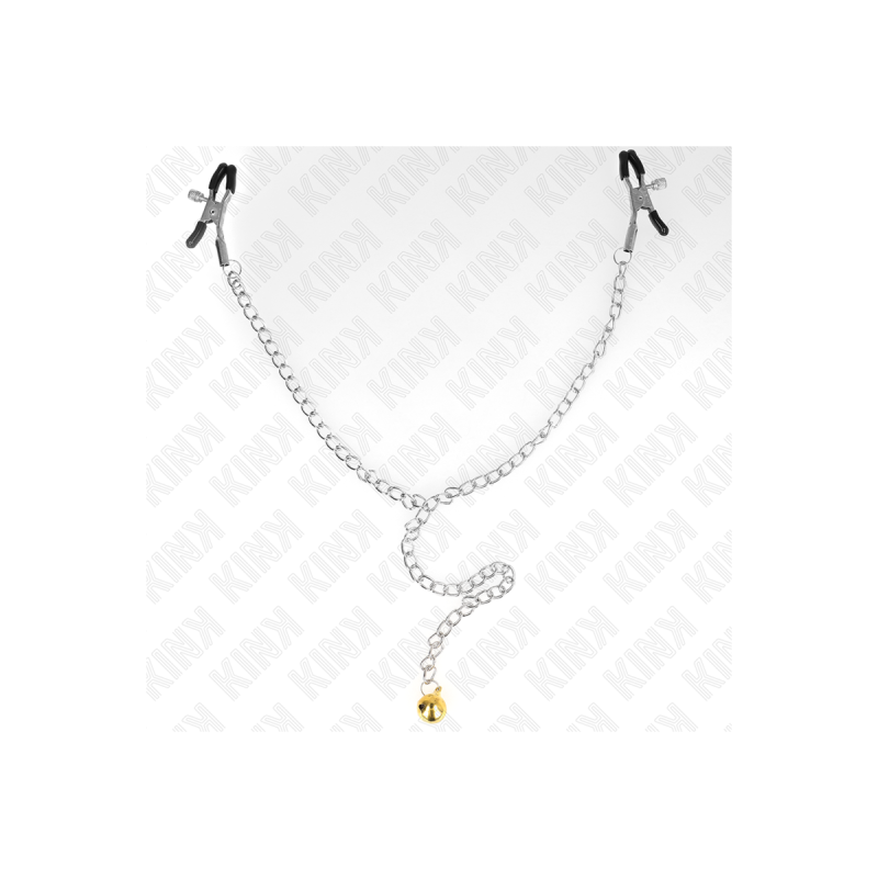 KINK - CHAIN NIPPLE CLAMPS WITH BELL 30 CM - KINK NIPPLE GRIP - Sadom…