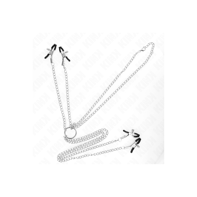 KINK - 4 MORSETTI PER CAPEZZOLI E CLIT REGOLABILI ARGENTO - KINK NIPP…