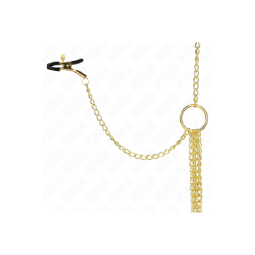 KINK - 4 PINCES À TAMELON ET CLITO RÉGLABLES OR - KINK NIPPLE GRIP -…