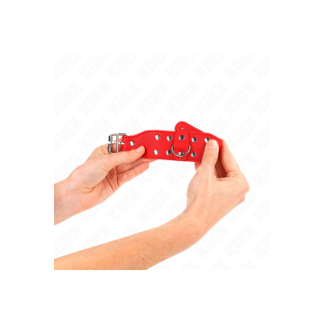 KINK - BRACCIALI CON DOPPIA LINEA DI BORCHIE REGOLABILI ROSSO - KINK…