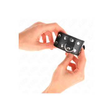 KINK - CINTURINI CON DOPPIA LINEA DI BORCHIE REGOLABILI NERO - KINK W…
