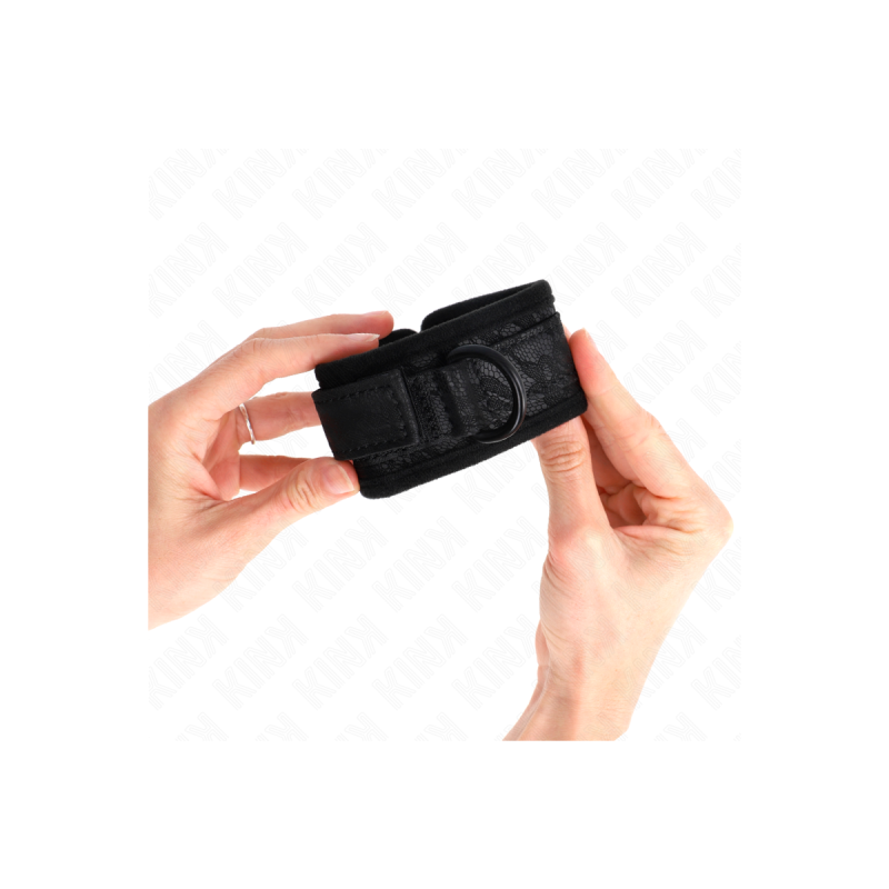 KINK - POIGNETS RECOUVERTS DE DENTELLE FONCÉE NÉOPRÈNE AJUSTABLE NOIR…