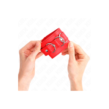 KINK - 3 D-RING WRIST RESTRAINTS ADJUSTABLE RED 17.5-25 CM X 6 CM - K…