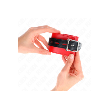 KINK - WRIST RESTRAINTS RED WITH BLACK BELT ADJUSTABLE 17-28 CM X 6 C…