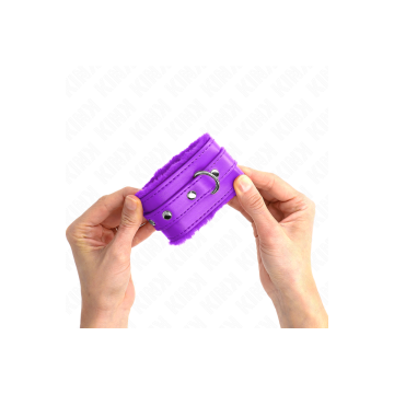 KINK - POGGIPOLSI PREMIUM IMBOTTITI IN PELLICCIA VIOLA CON CINTURA VI…