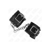 KINK - FUR LINED WRIST RESTRAINTS BLACK WITH BLACK BELT ADJUSTABLE 17…