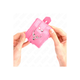 KINK - POLSINI IMBOTTITI IN PELLICCIA CON FORI QUADRI ROSA E CINTURA…