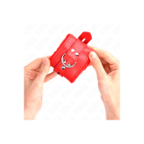 KINK - APPUI-POIGNETS DOUBLÉS DE FOURRURE AVEC TROUS CARRÉS ROUGE ET…