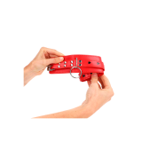 KINK - RED WRIST RESTRAINTS WITH BLACK HEART INLAY ADJUSTABLE 21-28 C…