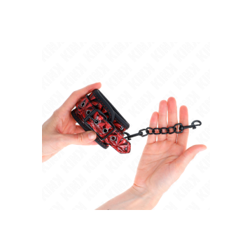 KINK - DIAMOND PATTERN WRIST RESTRAINTS DARK RED ADJUSTABLE 17-26 CM…