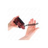 KINK - DIAMOND PATTERN WRIST RESTRAINTS DARK RED ADJUSTABLE 17-26 CM…