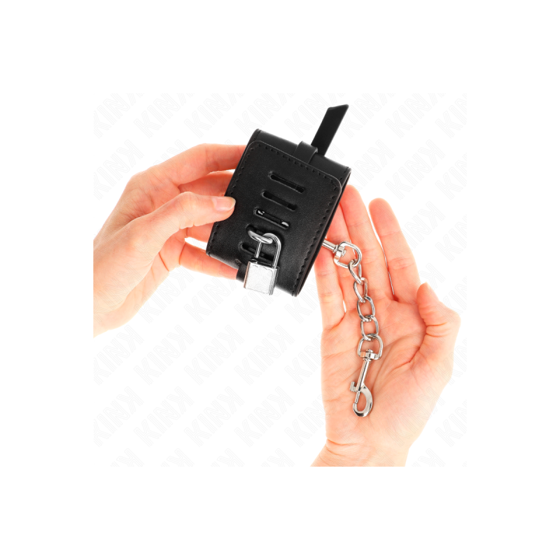 KINK - DELUXE HANDGELENKFESSELN MIT VERRIEGELUNG, SCHWARZ, VERSTELLBA…