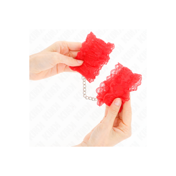 KINK - LACE ELASTIC WRIST RESTRAINTS RED - KINK WRIST RESTRAINT - Fix…