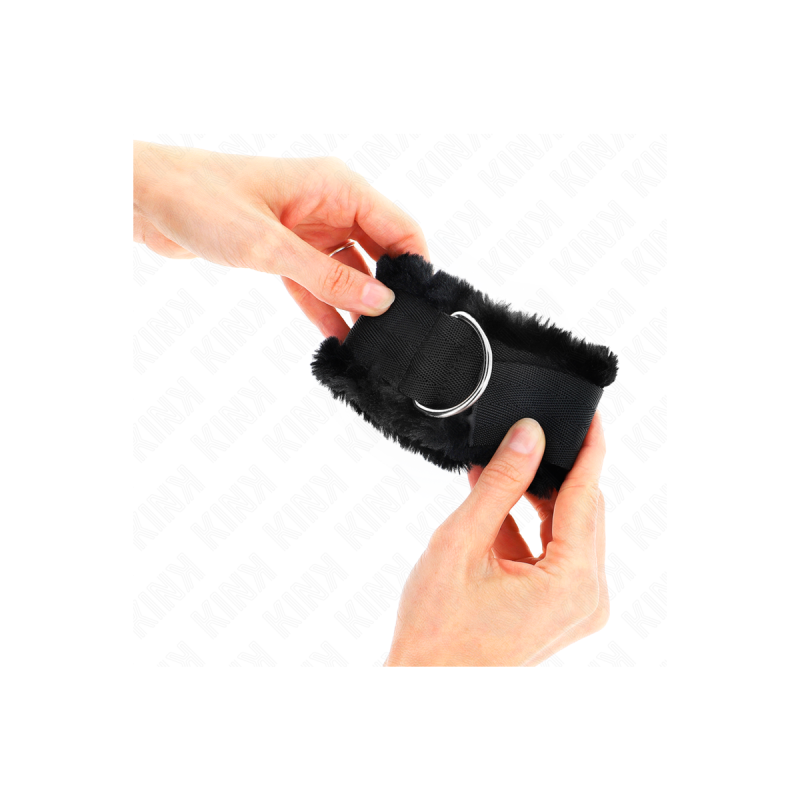 KINK - APPUI-POIGNETS DOUBLÉS DE FOURRURE NOIR AJUSTABLE 17-31 CM X 7…