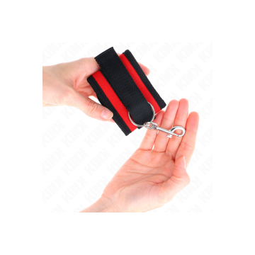 KINK - NYLON BIND-HANDHANDFESSELN MIT KLETTVERSCHLUSS ROT-SCHWARZ MOD…