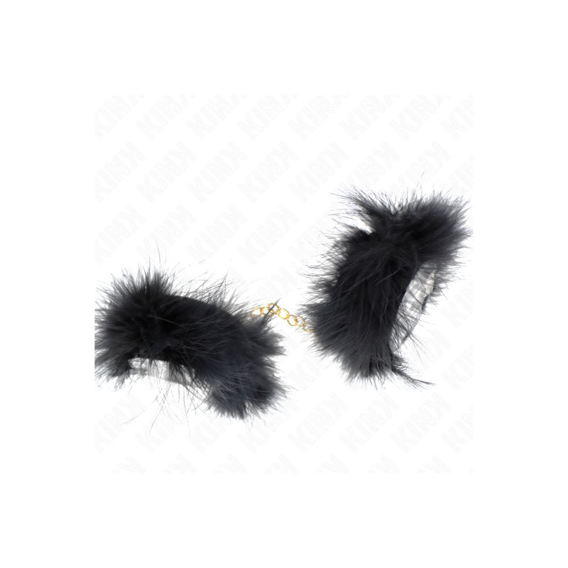 KINK - FEATHER HAND CUFFS WITH GOLD CHAIN MODEL 0 - KINK WRIST RESTRA…