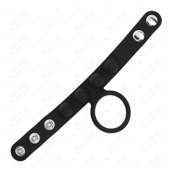 KINK - ANILLO PENE CUERO 3.5 CM CON CIERRE A PRESIÓN 23 X 2 CM
