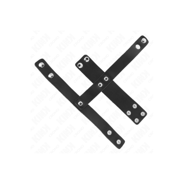 KINK - LEATHER PENIS CAGE RING WITH ADJUSTABLE BALL DIVIDER - KINK RI…