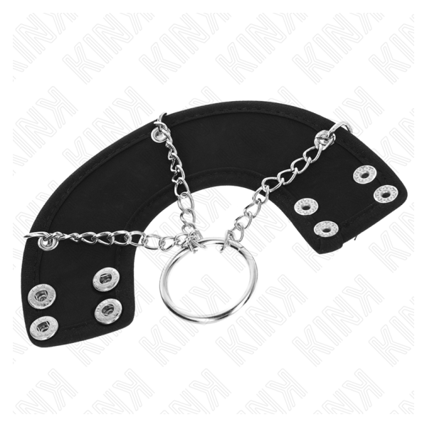 KINK - ANILLO PENE 4 CM CADENA 7 CM METAL CON CINTURÓN POLIPIEL