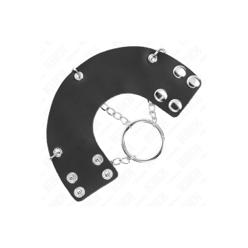 KINK - ANNEAU PÉNIS CHAÎNE 4 CM 7 CM MÉTAL AVEC CEINTURE EN CUIR - KI…