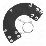 KINK - ANILLO PENE 4 CM CADENA 7 CM METAL CON CINTURÓN CUERO