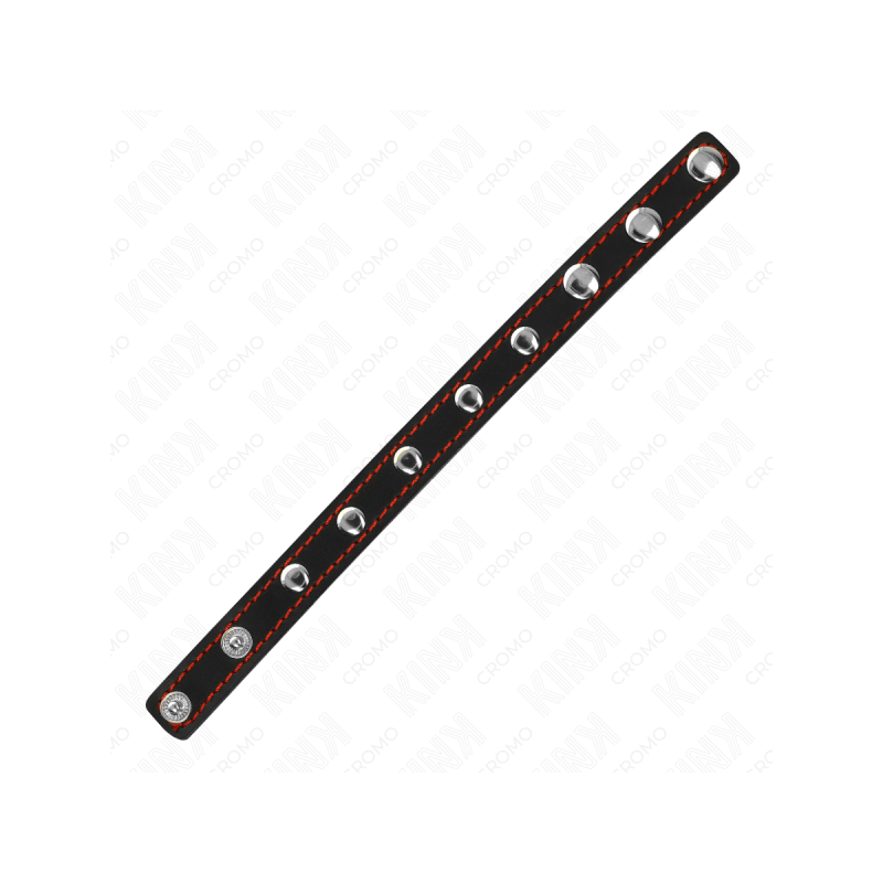 KINK - LEATHER PENIS RING WITH PRESSURE CLOSURE RED LINING 21 X 1.5 C…