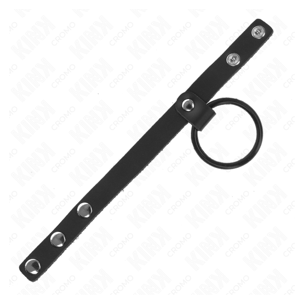 KINK - ANILLO PENE SILICONA 3.8 CM Y DIVISOR DE BOLAS CUERO 22 X 1.5 CM