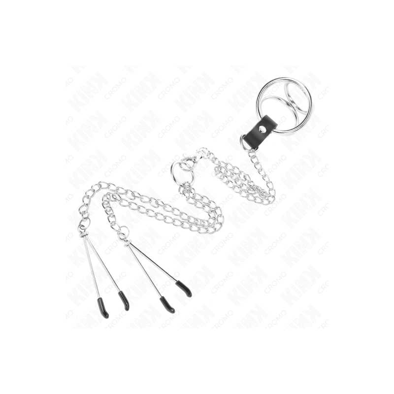 KINK - ANELLO PER PENE IN METALLO CROMATO TRIPLO DA 3 CM A 4,5 CM CON…