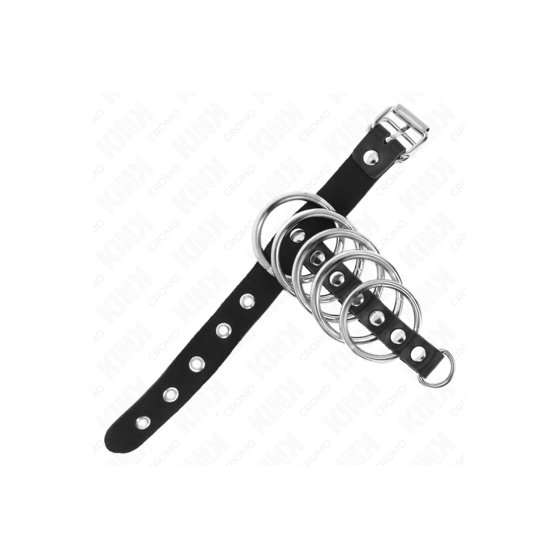 KINK - ANNEAU PÉNIS EN CUIR AVEC SANGLE DE VERROUILLAGE 21 X 2 CM ET…