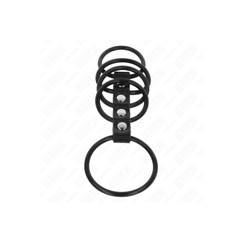 KINK - 5 PENISRINGE AUS SILIKON 3,8 CM BIS 4,8 CM DURCH LEDER VERBUND…