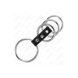 KINK - 4 METALL PENISRINGE 3,7 CM BIS 5 CM DURCH LEDER VERBUNDEN - KI…