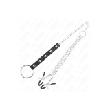 KINK - ANELLO PER PENE IN METALLO CON CATENA E MORSETTI PER CAPEZZOLI…
