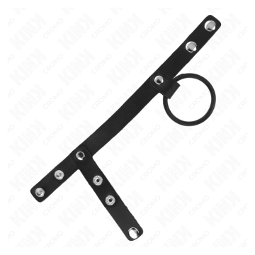 KINK - ANILLO PENE SILICONA 3.8 CM CON DIVISOR DE BOLAS Y CORREA DE CUERO 22 X 1.5 CM