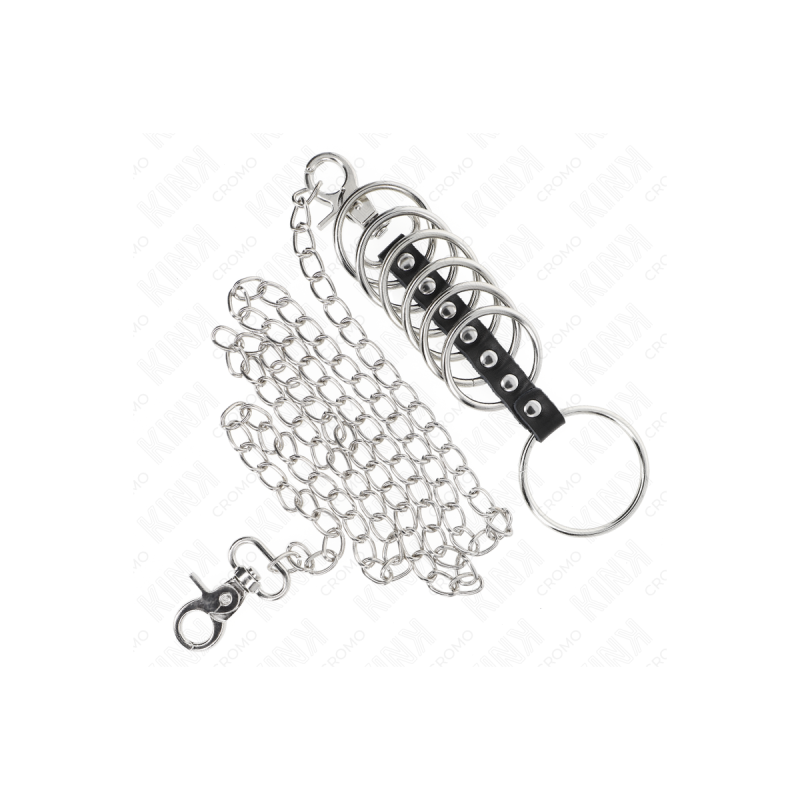 KINK - 7 PENISRINGE AUS METALL 3,8 CM BIS 5 CM VERBUNDEN MIT LEDER UN…