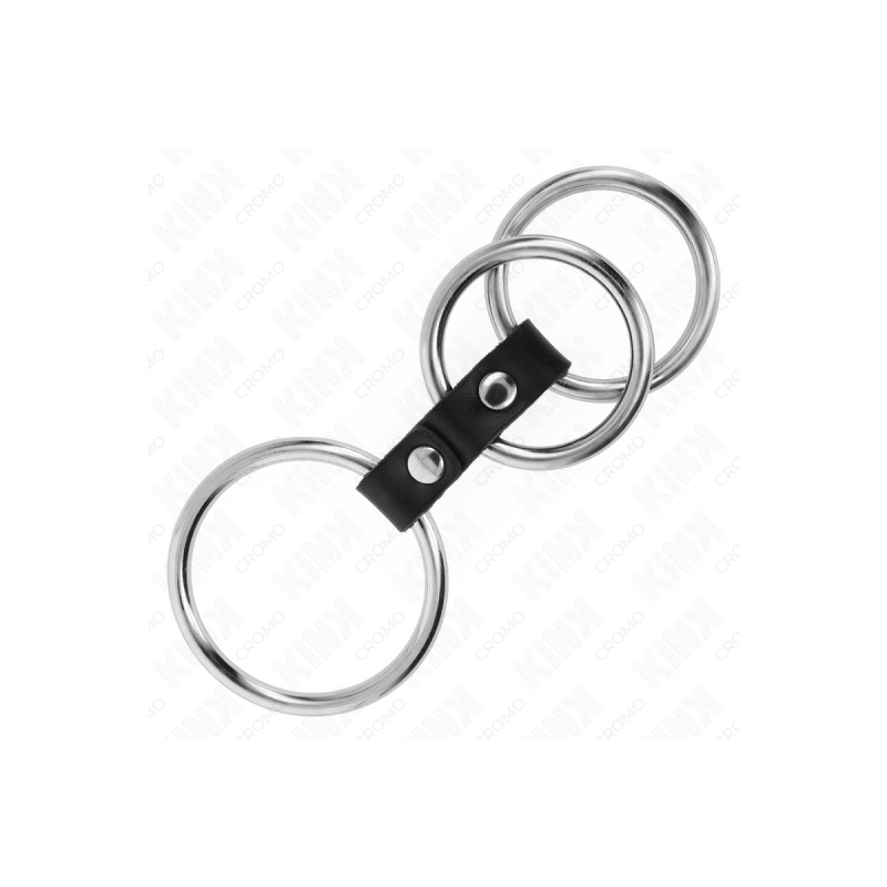 KINK - ANELLO PER PENE IN METALLO TRIPLO DA 3,7 CM A 5 CM COLLEGATO C…