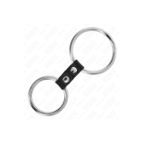KINK - DOUBLE ANNEAU PÉNIS EN MÉTAL DE 3,7 CM À 5 CM RELIE PAR SANGLE…