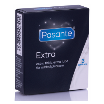 PASANTE - EXTRA PRESERVATIVI EXTRA SPESSI CON LUBRIFICAZIONE AGGIUNTIVA 3 UNITÀ
