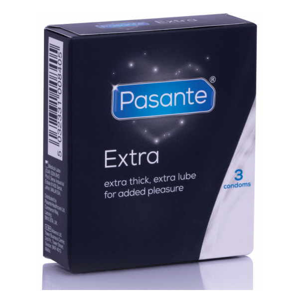 PASANTE - EXTRA PRÉSERVATIFS EXTRA ÉPAIS AVEC LUBRIFICATION SUPPLÉMENTAIRE 3 UNITÉS