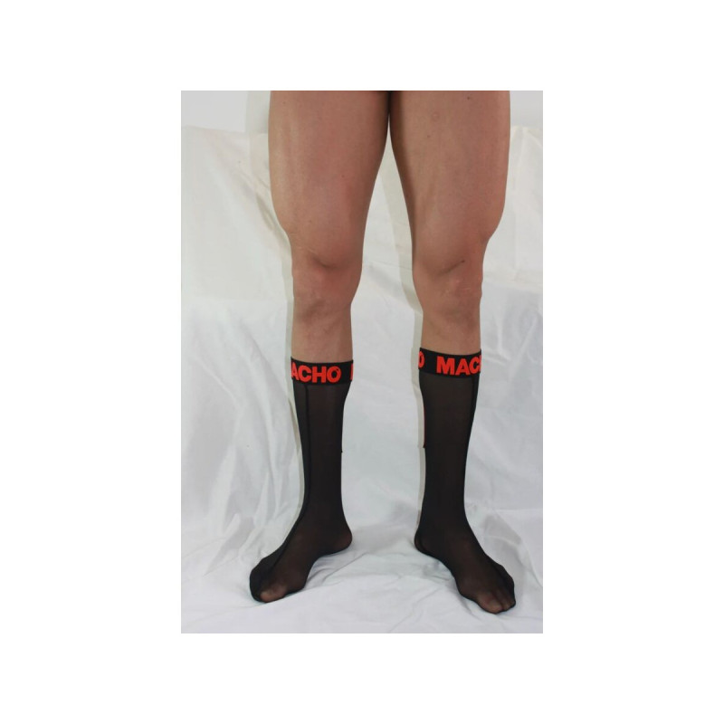 MACHO - DÜNNE SOCKEN EINHEITSGRÖSSE SCHWARZ/ROT - MACHO UNDERWEAR