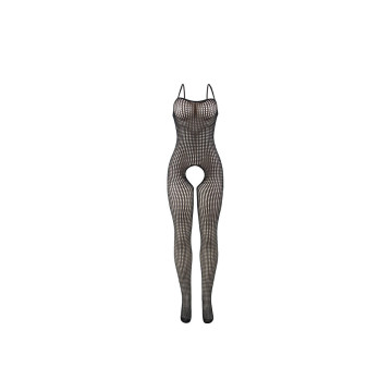 SUBBLIME - 951726 SCHWARZER ELASTISCHER NETZ-BODYSTOCKING MIT SCHRITT…