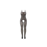 SUBBLIME - 951726 SCHWARZER ELASTISCHER NETZ-BODYSTOCKING MIT SCHRITT…
