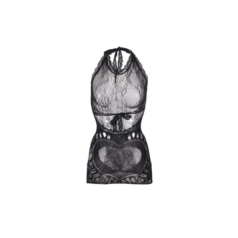 SUBBLIME - 952075 ROBE COURTE EN RÉSILLE AVEC DÉTAIL DOS ET COEUR NOI…