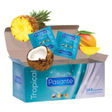 PASANTE - TROPICAL MANGO PINEAPPLE AND COCONUT FLAVOURED CONDOMS 53 MM 144 UNITS