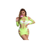 SUBBLIME - 952280 ROBE RÉSILLE ÉLASTIQUE MANCHES LONGUES VERT TAILLE…