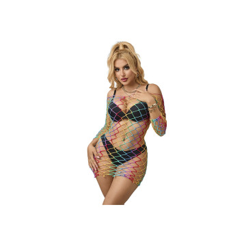 SUBBLIME - 952426 ROBE RÉSILLE MANCHES LONGUES ARC-EN-CIEL TAILLE UNI…